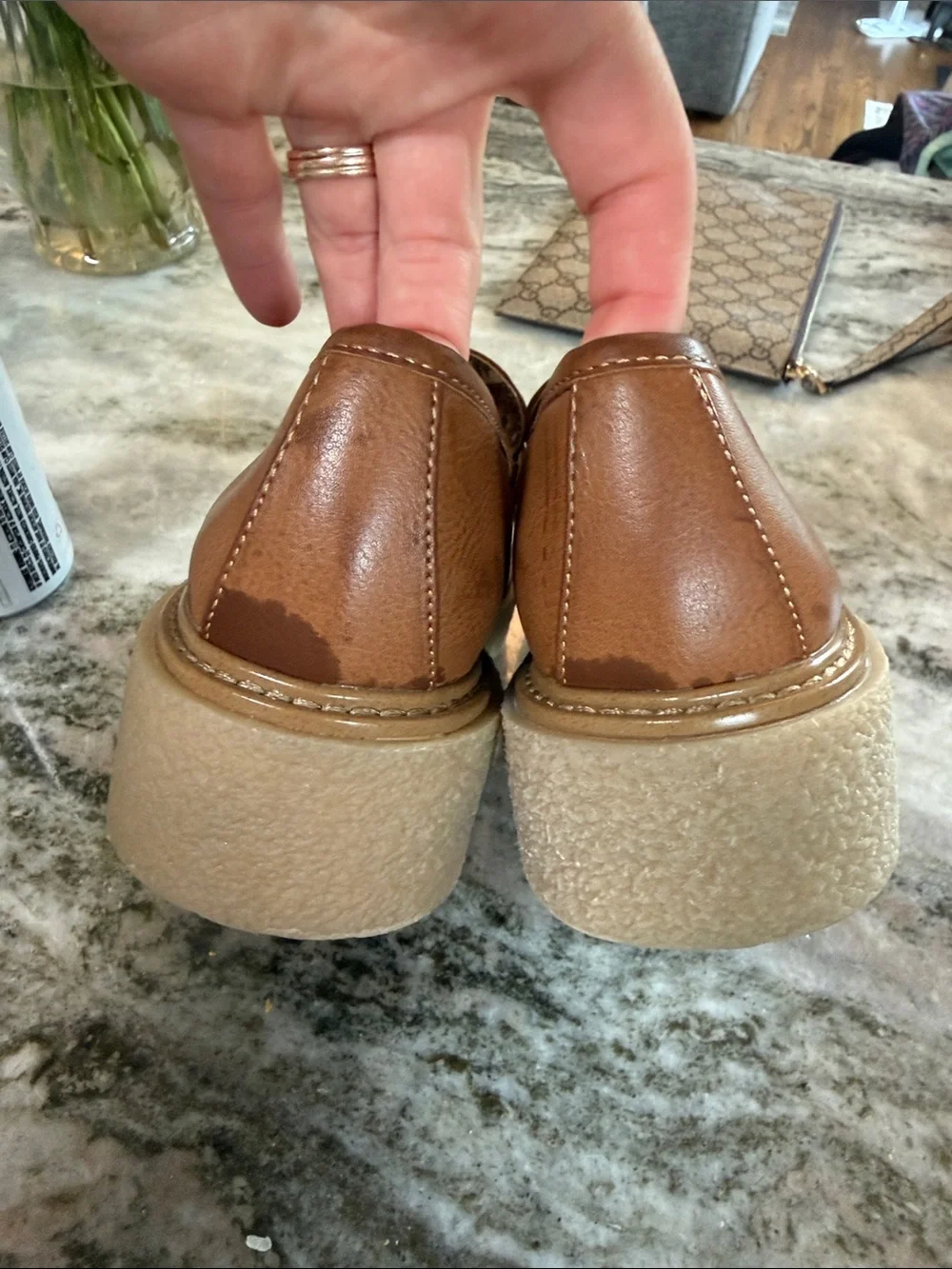 Korks Women’s Size 6 Brown Penny Loafers Chunky Platform Lug Sole
